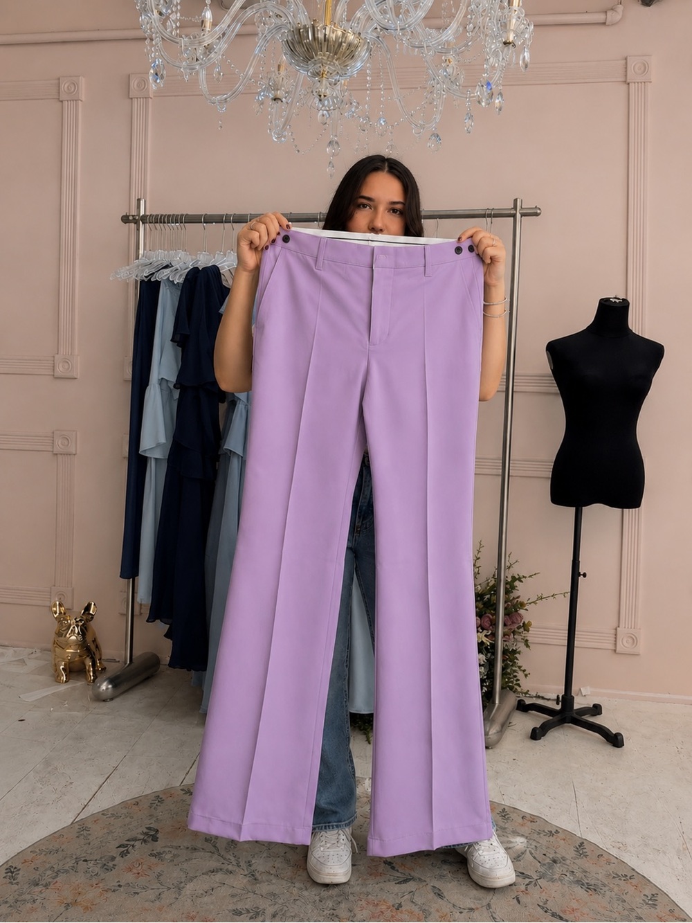 Lavender narrow Leg Suit Pants - Picture 3 of 3